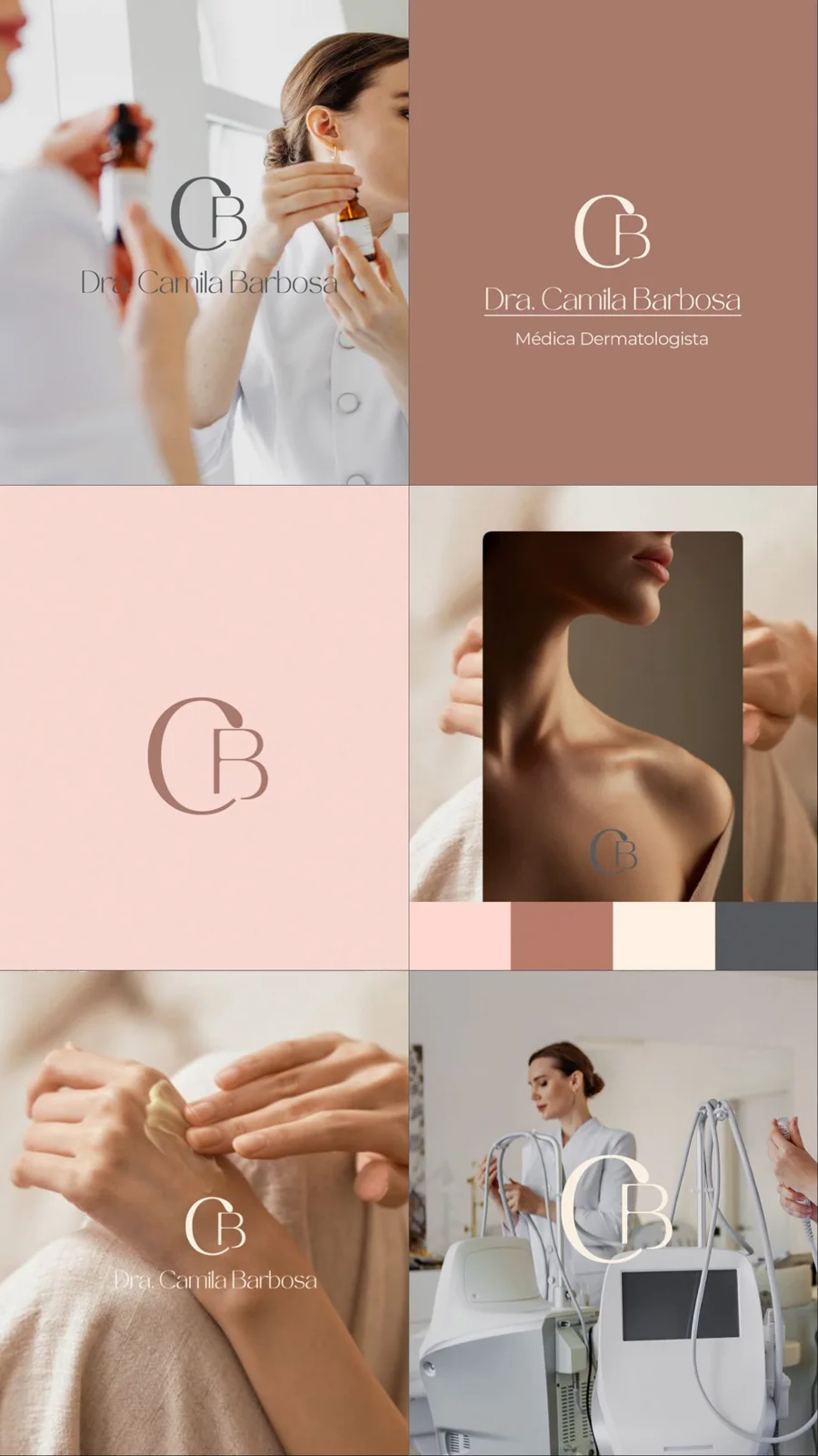 Identidade visual da Dra. Camila Barbosa para dermatologia